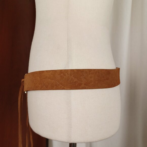 Vintage THE LIMITED Embossed Suede Festival Belt - Picture 5 of 9